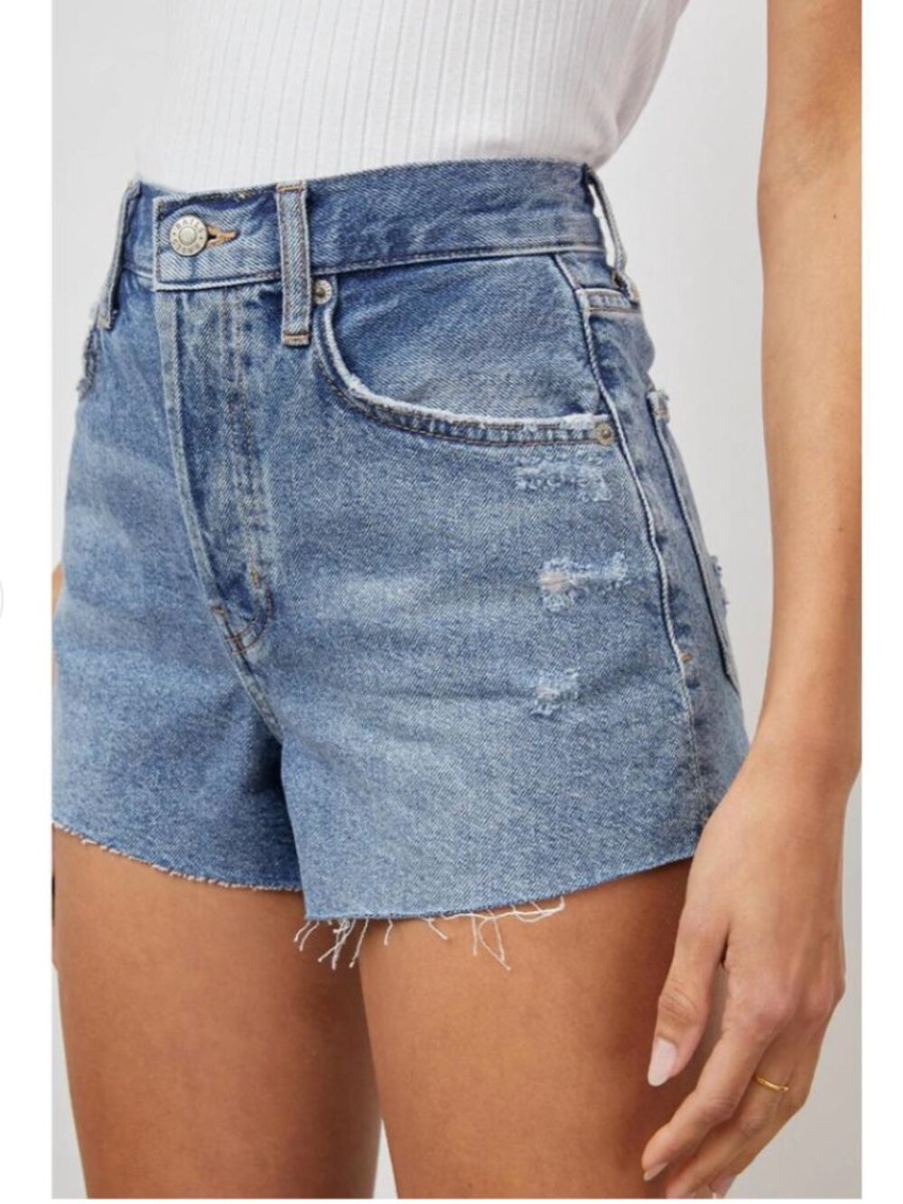 RAILS Fairfax High Rise Cut Off Denim Short in Atlantic Blue, 28 NWT